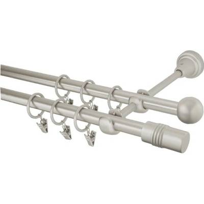 HEBR Garnýž Cylinder chrom mat dvojitá 150 cm