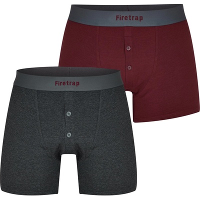 Firetrap Боксерки Firetrap 2 Pack Boxers - Grey / Wine