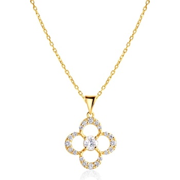 SAVICKI Колие с цвете Savicki: злато, диаманти