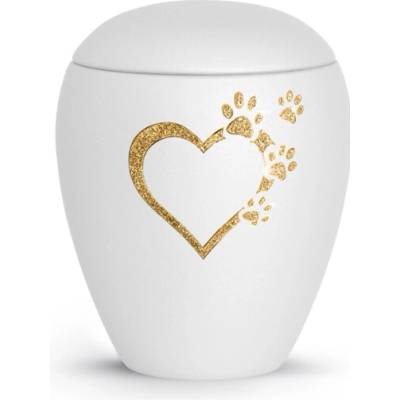 Zvieracia urna Verona Heart - Biela 0,5l