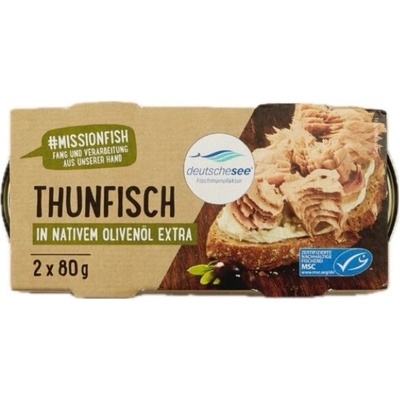 Deutsche See Tuniak v extra panenskom olivovom oleji 2x80 g