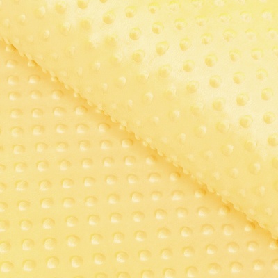 Dětská látka Minky 3D puntíky MKP-021 Citrónově žlutá - šířka 150 cm