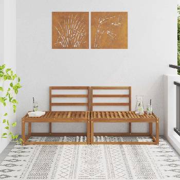 vidaXL Външен край на диван 2 Брой Естествен 182, 5 x 63 x 73 см (900478)