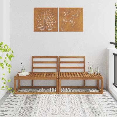 vidaXL Външен край на диван 2 Брой Естествен 182, 5 x 63 x 73 см (900478)