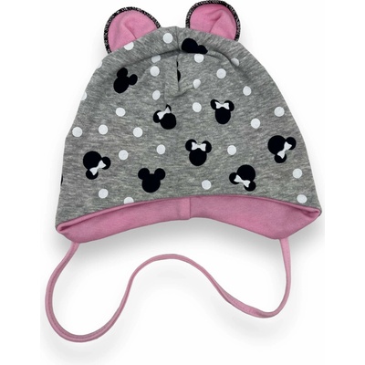 Minnie Mouse dívčí jarní čepice šedé barvy šedá