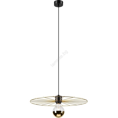 LAMKUR Пендел MONTANA 1xE27/15W/230V Ø 45 см златист/черен (LA54155)