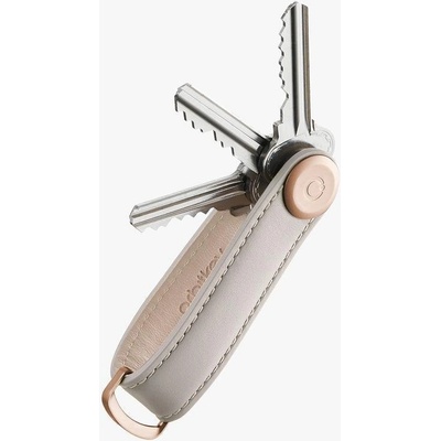 Klíčenka ORBITKEY Šedá kožená 2.0 Rose Gold Leather