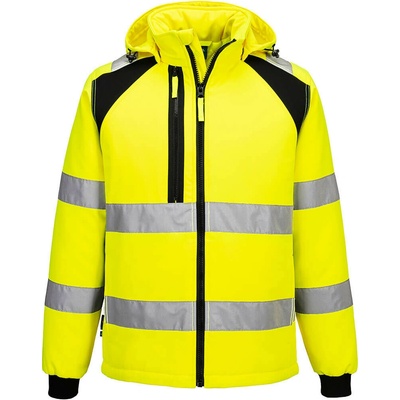 Portwest Bunda CD809 WX2 polstrovaná softshellová reflexní Žltá-čierna