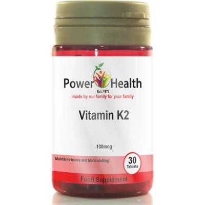 Power Health Витамин K2 (МК-7) - костна плътност и сърдечносъдово здраве, 100 g, 30 таблетки (076232 (PHPPHVK2) PWH)