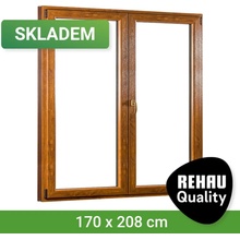 SKLADOVÁ-OKNA REHAU Smartline+ 170 x 208 cm Bílá dovnitř / Zlatý dub ven