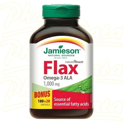 Jamieson Flax Omega-3 1000 mg lněný olej 200 kapslí