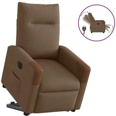 vidaXL 11461.3324025 Elektrické zvedací polohovací hnědé textil