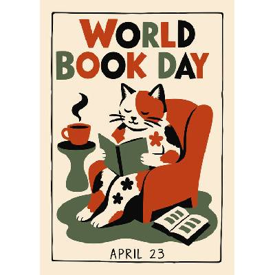 Plagát, Obraz - Cozy Cat Reading Day, Patryk Krygowski, 26.7 × 40 cm