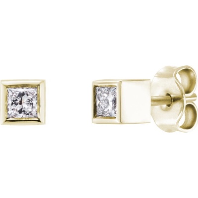 Tiami náušnice s diamanty The Cube small Žluté zlato ETCY24001