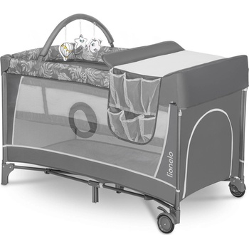 Lionelo - Преносима пътна кошара FLOWER, каменносив (LN0324)