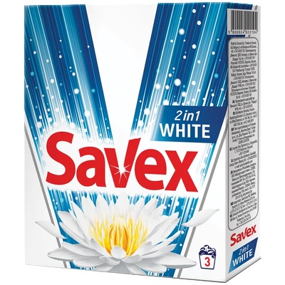 Savex 2in1 White Прах за пране за бели дрехи -0.300 кг, 3 пранета (92309432)