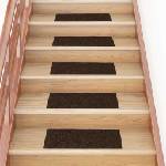 vidaXL Изтривалки за стълби, самозалепващи се, 30 бр. , 60x25 см, кафяви, правоъгълни (3365709)