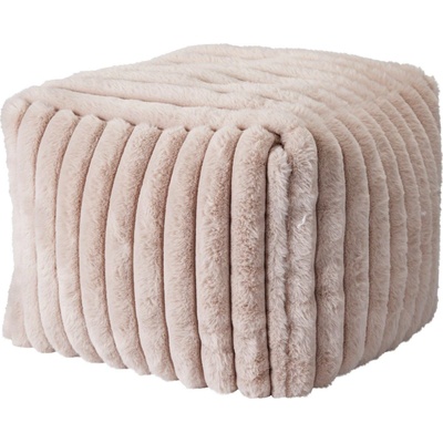 Home Styling Collection Čalouněný taburet z umělé kožešiny, 38 x 38 x 28 cm - béžový béžová