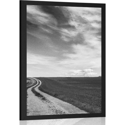 Plakát čarokrásná krajina v černobílém provedení - 30x45 silver