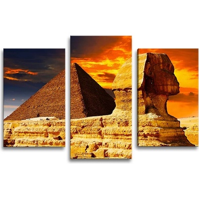 Sablio Obraz - 3-dílný Pyramidy - 75x50 cm