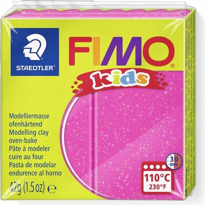 Fimo kids 42 g ružová s trblietkami