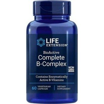 Life Extension Хранителна добавка Биоактивен витамин B комплекс, Life Extension BioActive Complete B-Complex 60 herbal capsules