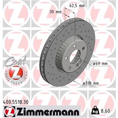 ZIMMERMANN Brzdový kotúč 400.5518.30