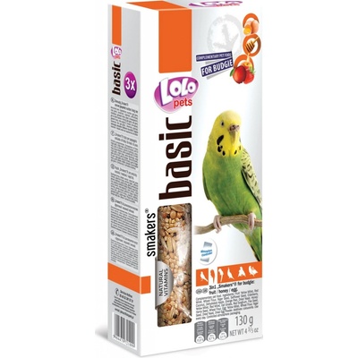 Lolo Pets Smakers tyčinky pro andulky ovocie, med, vajcia 130 g