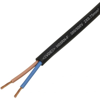 Tru Components TC-13389156 kabel s gumovou izolací H05RN-F 2 x 0.75 mm² černá 50 m