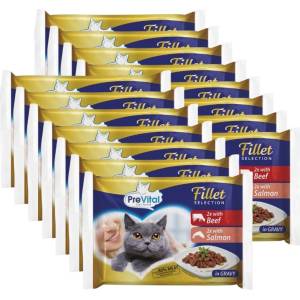 PreVital Fillet Selection Консерва говеждо/сьомга в сос 60 x 85 г