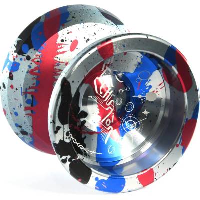 c3yoyodesign Epiphanion William Chow signature yo-yo Splash stříbrná + červená + modrá