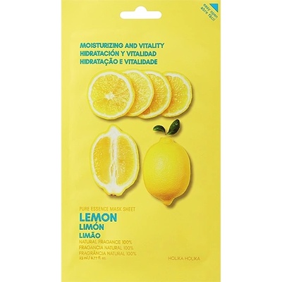 Holika Holika Pure Essence Mask Sheet Lemon тонизираща маска за лице с екстракт от лимон унисекс 1 бр