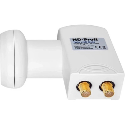 MegaSat HD-Profi satelitný konvertor Twin-LNB Počet účastníkov: 2 Veľkosť feedu: 40 mm pozlátené konektory, ochrana proti poveternostným vplyvom biela; 9120623