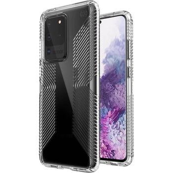 Speck Presidio Grip Case - удароустойчив хибриден кейс за Samsung Galaxy S20 Ultra (прозрачен)