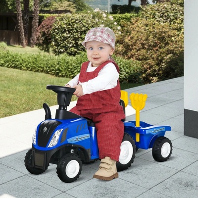 HOMCOM traktor s přívěsem modré
