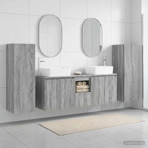 vidaXL Комплект мебели за баня 5 бр. Сив Сонома 33 x 34, 5 x 100 см (3405999)