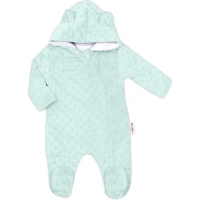 Baby Nellys Kombinézka overálek MINKY s kapucí a oušky mátová – Zboží Dáma