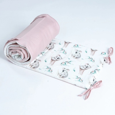 Tulimese Mantinel do postýlky spící koala starorůžový RO POSTÝLKU 120 X 60 CM – Zboží Mobilmania