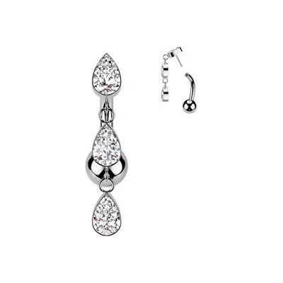 Šperky4U Obrácený Push In piercingu do pupíku titan TIT1418