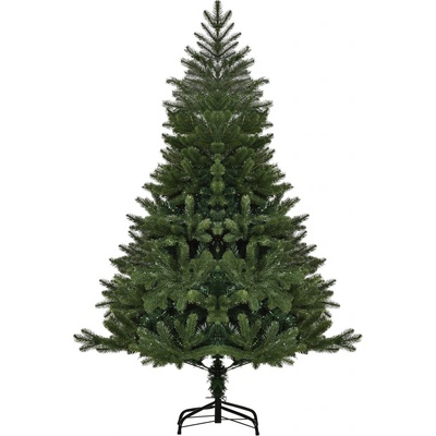 HOMCOM Umělý vánoční stromek 1,5 m Vánoční stromek Jedle PVC PE Kov Zelená Ø105 x 150 cm
