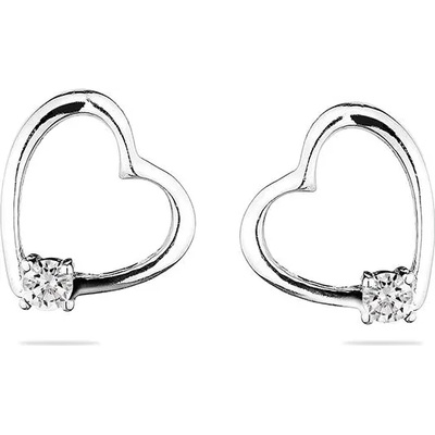 Swan Сребърни обици с камъчета от циркон END607E Swan