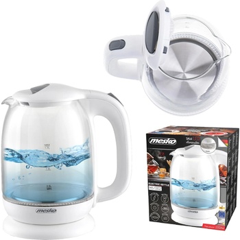 Електрическа кана MS 1302W, стъклена, 1.7L, 2200W, бяла (Mesko 1301w)