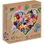 Milliwood Дървен пъзел Milliwood, Celebrating, 100 ч. - Цветно сърце (XS-FloralHeart-5080-C) - bright-toys