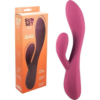 Вибратор с клитор стимулатор и 10 режима, гъвкав, 20см - Rio Sunset (9704-04LOLA)