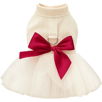 Елегантна кучешка рокля с тюл