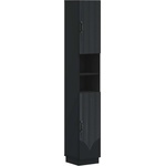 vidaXL Шкаф за баня с отворена рафт HOORN Черно 30 x 31 x 187 см (897256)