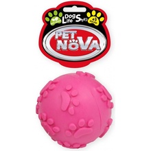 PET NOVA DOG LIFE STYLE loptička so zvukom ružová s vôňou mäty 6 cm