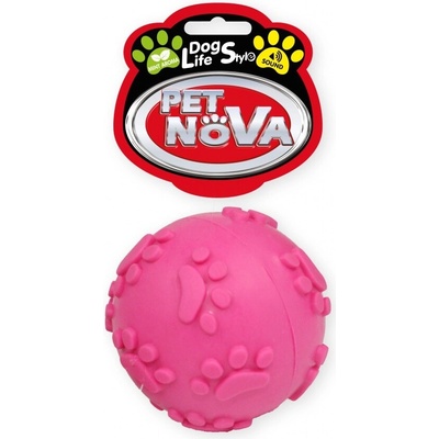 PET NOVA DOG LIFE STYLE loptička so zvukom ružová s vôňou mäty 6 cm
