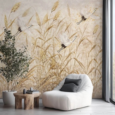 Art Gift Decor Фототапет жерави в златни треви