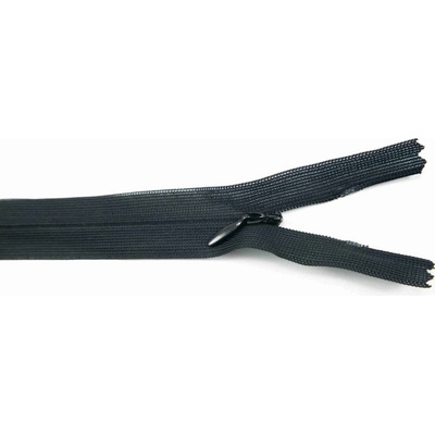 Nedeliteľný skrytý zips (3mm) rôzne farby - dĺžka 18 cm - 60 cm 18 cm Čierna